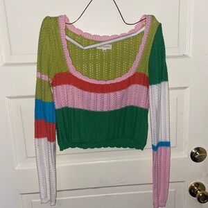 Colourful cropped sweater